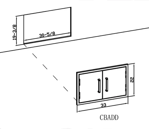 Vista 8 de Bonfire Puerta de acceso doble de cocina al aire libre,33x22 pulgadas,Puertas de barbacoa de acero inoxidable 304,CBADD,Plata