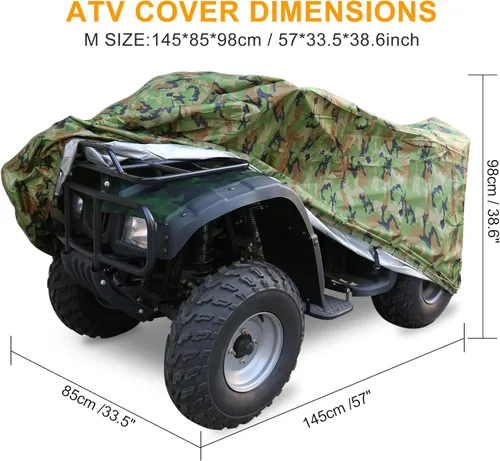 Vista 2 de X AUTOHAUX M - Cubierta impermeable de 4x4 para cuatrimoto, cubierta universal de lluvia para todo tipo de clima, protector contra polvo y sol