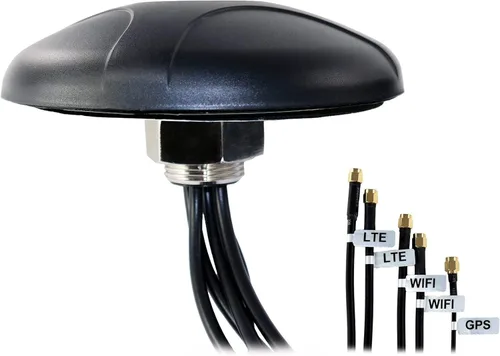 Vista 9 de Proxicast Antena combinada 5 en 1 de bajo perfil 2x2 MIMO 4G/5G + Wi-Fi + GPS de montaje en tornillo compatible con Cradlepoint, Digi, Peplink