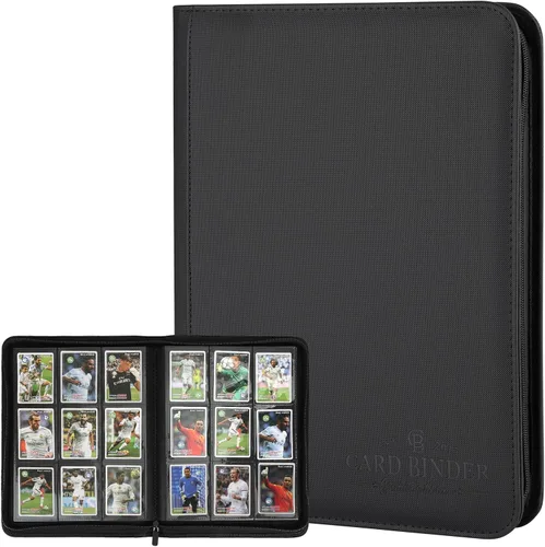 Carpeta de Tarjetas de 9 Bolsillos, Carpeta de Tarjetas de Intercambio Premium con Cremallera, Carpeta de Colección de 540 Bolsillos de Doble Cara