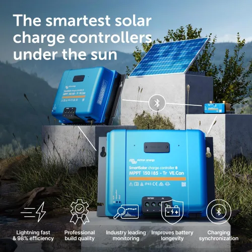 Vista 2 de Victron Energy SmartSolar MPPT Controlador de carga solar (Bluetooth) - Controladores de carga para paneles solares - 150V, 85 amperios, 12243648