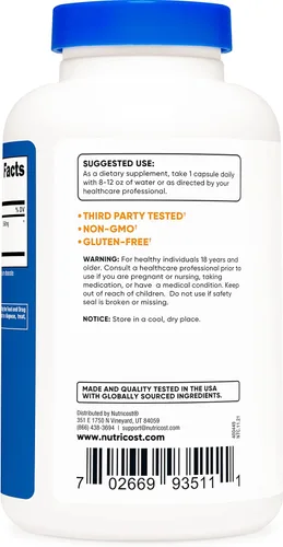 Vista 3 de Nutricost Extracto de raíz de jengibre 550 mg, 240 cápsulas (2 botellas)