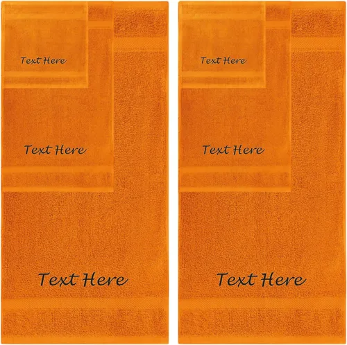 Vista 77 de Juego de Toallas Personalizadas con Texto Bordado - Paquete de 2 Sábanas de Baño de Algodón Turco Altamente Absorbentes y Súper Suaves para Spa