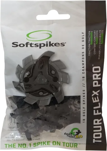 Softspikes Tour Flex Pro Golf Cleats Fast Twist 3.0-18 Spikes - Negro