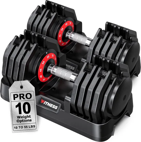 Vista 11 de Rendpas Juego de 2 mancuernas ajustables, 1 juego de mancuernas ajustables para mano, mancuernas 5 en 1/10 en 1 con mango de textura antideslizante