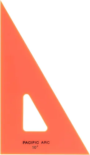 Vista 52 de Triángulo de Dibujo Pacific Arc, 24 Pulgadas, 45/90 Grados, Acrílico Transparente