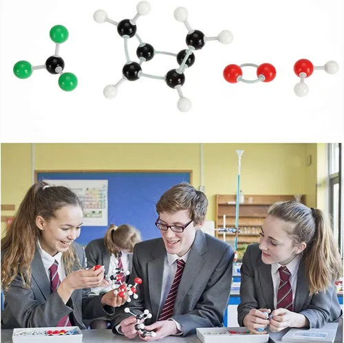 Vista 4 de YOPAY Kit de modelo molecular de 240 piezas, modelo de estructura molecular de química orgánica e inorgánica, 86 átomos y 153 eslabones y 1