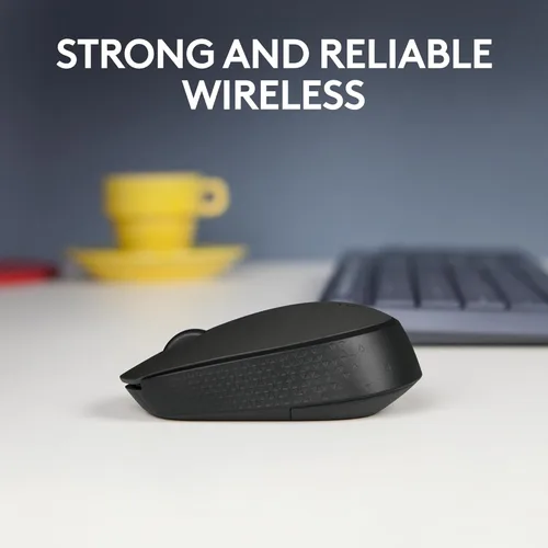 Vista 2 de Logitech M170 ratón inalámbrico para PC, Mac, portátil, 2.4 GHz con receptor USB Mini, seguimiento óptico, vida útil de la batería de 12 meses, Negro