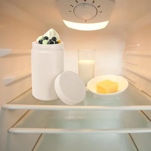Vista 5 de DEAYOU Paquete de 6 tarros de plástico Mason de 33 onzas, recipientes de helado de 1 cuarto de galón con tapa superior de rosca, tarro de plástico