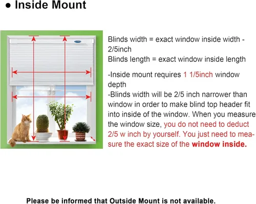 Vista 7 de LazBlinds Persianas Celulares sin Cordón, Sin Herramientas Sin Taladro Persianas de Panal Opacas Persianas Plisadas para Ventanas, 27" An x 64" Al