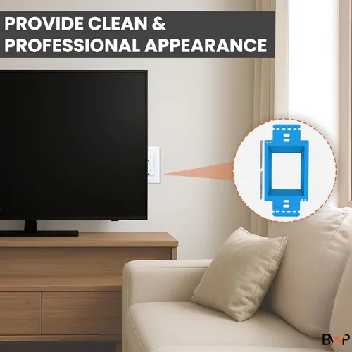 Vista 4 de BWP Paquete de 1 Extensor de Caja de Toma Eléctrica de 1 Banda - Extensor de Caja Eléctrica con 2 Tornillos - Extensor de Caja de Toma de Banda Única