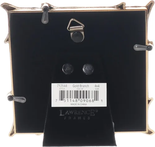 Vista 4 de Lawrence Frames Marco de metal, diseño de rama, dorado, 4x4