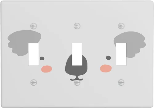 Vista 54 de Lindo Koala - Placa de interruptor de luz de 1 banda, placa de pared basculante individual, placa decorativa eléctrica GFCI para decoración