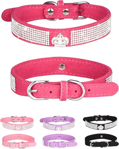 Vista 18 de Bling - Collar de perro para perros pequeños, medianos y grandes, collares de perro con corona de diamantes de imitación para perros hembra y macho