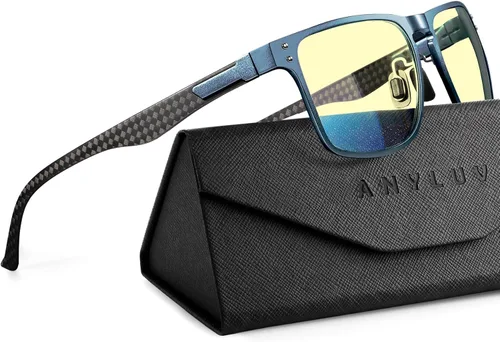 Vista 30 de ANYLUV Blue Light Glasses Men/Women, Carbon Fiber Working Blue Light Blocking Glasses Relieve Eyestrain