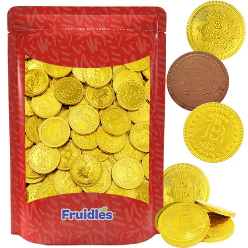 Vista 9 de 25 monedas originales de chocolate cripto Bitcoin, hechas con chocolate belga de primera calidad, sin gluten, sin OMG, lácteos certificados Kosher