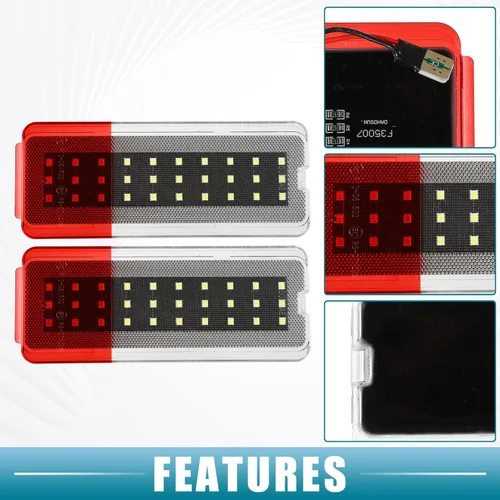 Vista 3 de Luz de puerta LED Panel Reflector de puerta Luz de advertencia Luz de advertencia F81Z-2523820-AA para Ford Excursion 2000-2005 Blanco Rojo LED
