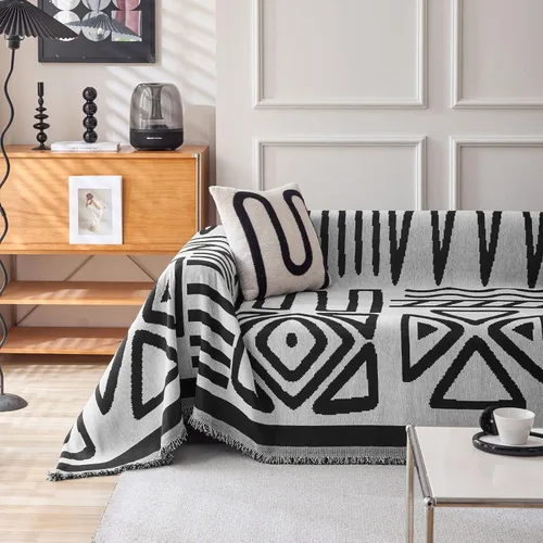 Vista 12 de VClife - Funda para sofá de 2 plazas o modular, de felpilla, lavable, apta para mascotas y perros, protectora, con borlas, azul, 71 x 118 pulgadas