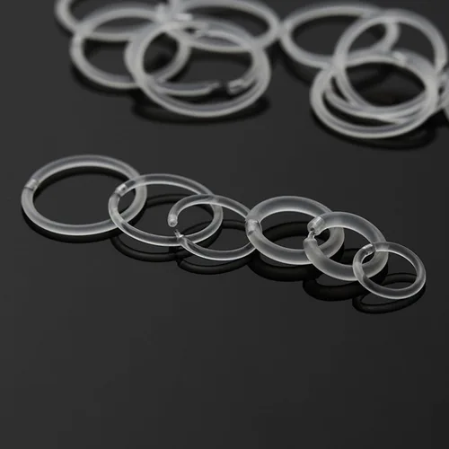 Vista 7 de Retenedores de oreja de plástico unisex antialérgicos, anillos de nariz transparentes de calibre 20-16, con hebilla, cómodos e hipoalergénicos