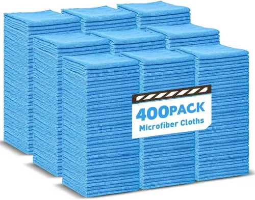 Vista 7 de TEAWOO Paños de limpieza de microfibra, paquete de 15, trapos de limpieza, toallas de microfibra para automóviles, hogar, 5 colores surtidos