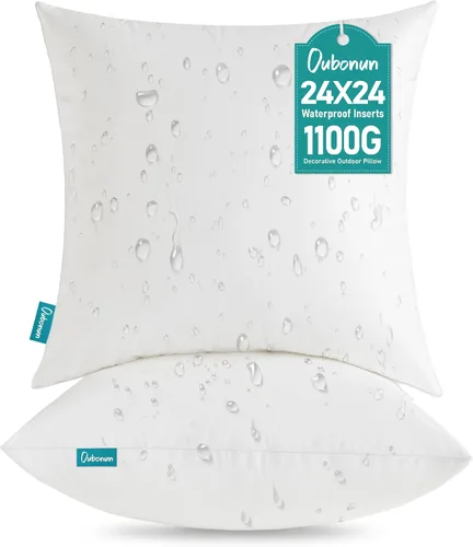 Vista 12 de Oubonun Juego de 2 rellenos de almohada lumbar impermeables para exteriores