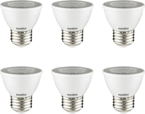 Vista 12 de Sunlite Bombilla LED PAR16 regulable, de cuello corto, empotrable, 7 vatios, (reemplazo halógeno de 50 W) 500 lúmenes, base E26 media, certificación