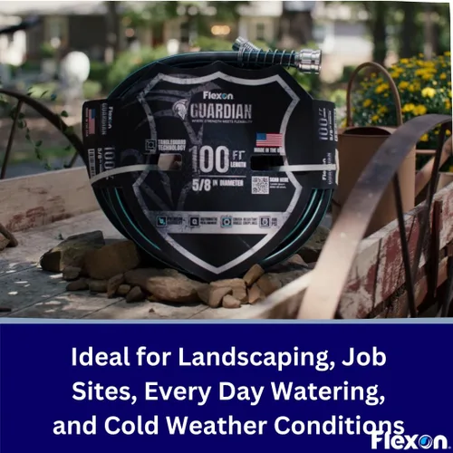 Vista 3 de Flexon Guardian - Manguera de jardín resistente a las torceduras de 5/8 pulgadas x 50 pies con tecnología TangleGuard, duradera, flexible, sin