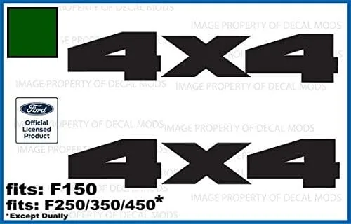 Vista 14 de Adhesivos 4x4 para Ford F150 (2015-2020) y F250 F350 (2017-2020) Juego de 2 (Negro Brillante) - CB_Solid