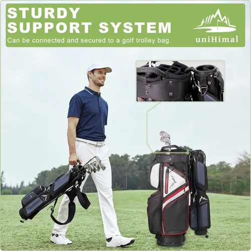 Vista 9 de Bolsa de golf ligera con soporte para transportar – Bolsa de golf fácil de llevar y duradera para Pitch n Putt para el campo de práctica, Par 3
