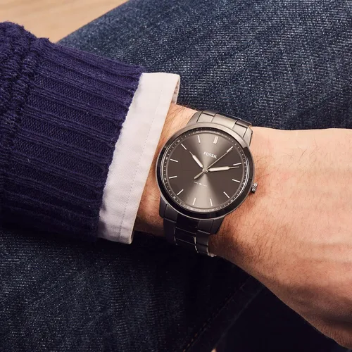 Vista 3 de Fossil - Reloj casual de cuarzo minimalista de acero inoxidable y delgado para hombre