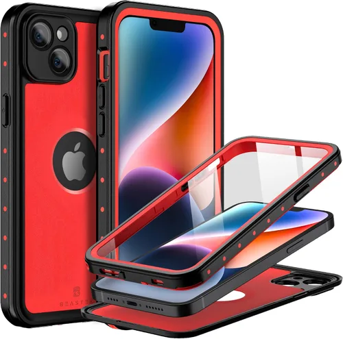 Vista 13 de BEASTEK Funda impermeable para iPhone 14, a prueba de golpes, a prueba de polvo IP68 bajo el agua, serie NRE con protector de pantalla integrado