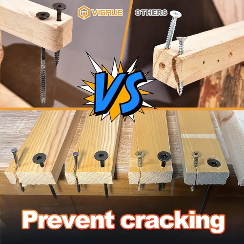 Vista 5 de VIGRUE Tornillos para cubierta, tornillos para madera - Tornillos para cubierta Star Drive para madera, log, paisajismo, resistentes a la oxidación