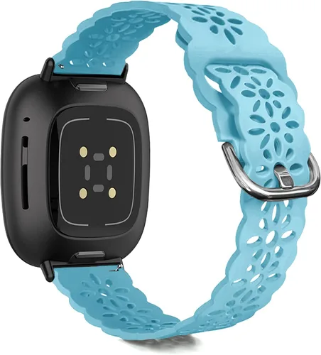 Vista 13 de Ginkgonut Hermosa correa deportiva delgada de silicona compatible con Fitbit Sense/Versa 3 / Versa 4 / Sense 2 bandas para mujer, correa de repuesto