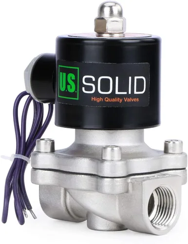 Vista 6 de NPT válvula solenoide eléctrica de metal de 1/4 pulgadas, 12VDC normalmente cerrada VITON (rosca de tubería estándar EE. UU.). Metal macizo