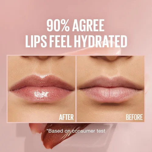 Vista 5 de Maybelline Lifter Gloss, Brillo de Labios Hidratante con Ácido Hialurónico, Alto Brillo para Labios Más Llenos, Perla, Perla Plateada Transparente