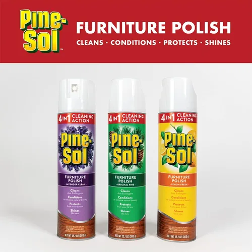 Vista 5 de Pine-Sol Pulidor de muebles Pulidor en aerosol para muebles de madera Pulidor de madera para tus muebles te da una limpieza potente en la que