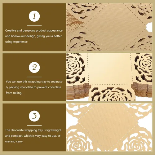 Vista 6 de Gadpiparty 50 envoltorios de trufas doradas: elegantes tazas de chocolate para bodas, despedidas de soltera, cumpleaños y recuerdos de fiesta