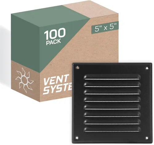 Vista 51 de Vent Systems – 3.35 x 9.84 pulgadas (interior) rejilla de ventilación de aire rectangular de metal blanco para alero, cubierta de rejilla, deflector
