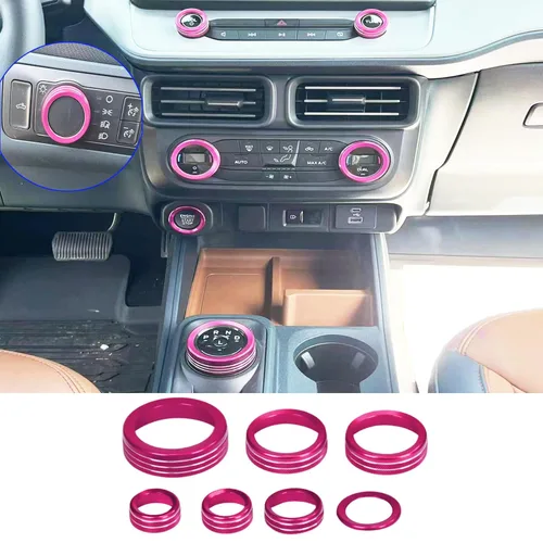 Vista 18 de Accesorios para Ford Maverick 2025 2026, decoración interior, cambio de marchas 4WD arranque motor parada faro volumen control radio interruptor