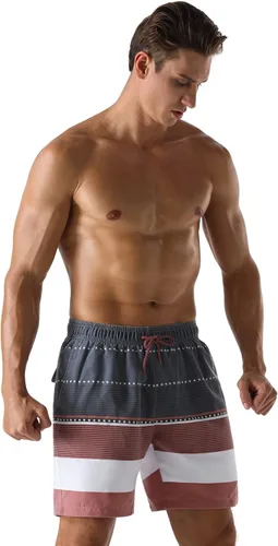 Vista 4 de Nonwe Traje de baño para hombre, de secado rápido, retro, suave, lavado con cordón