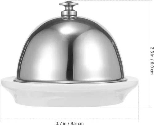 Vista 4 de Cabilock Mantequillera de cerámica con tapa, plato para servir alimentos para postres de queso y mantequilla, utensilios de cocina elegantes