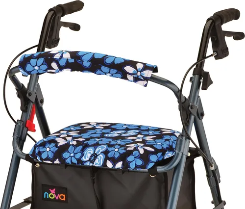 NOVA Rollator Walker - Juego de fundas para asiento y respaldo, fundas de cojín extraíbles de tela lavable para caminantes estándar, accesorio de