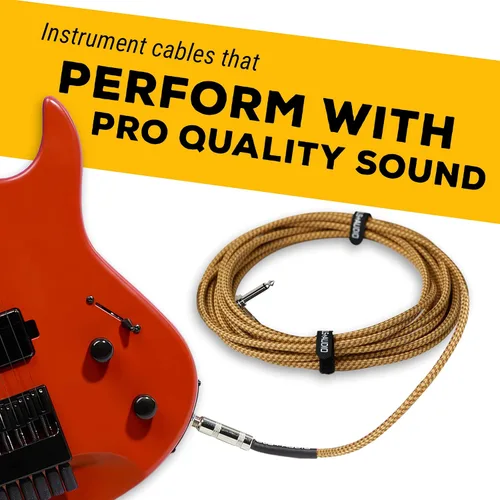 Vista 8 de GLS cable de audio para guitarra, cable de amplificador para bajo y guitarra eléctrica, en ángulo recto, cable para instrumento de 14de pulgada