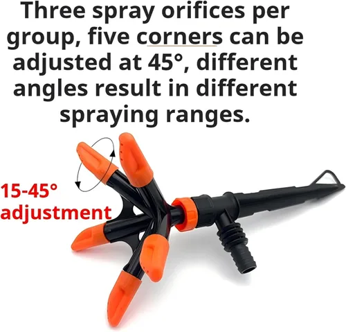 Vista 3 de Aspersor giratorio de 360° - Aspersor de césped con ángulo ajustable de 45°, sistema de riego para césped y jardines domésticos, hecho