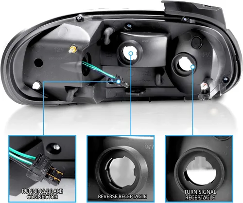 Vista 6 de AmeriLite Luces traseras LED negras para Mazda Miata 1999-2005 - lado del pasajero y del conductor