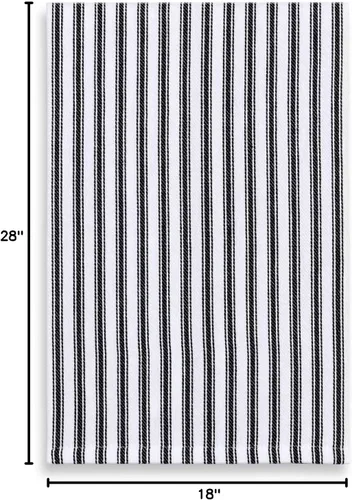 Vista 6 de Cackleberry Home Juego de 3 toallas de cocina de rayas blancas y negras de 18 x 28 pulgadas, 100% algodón tejido