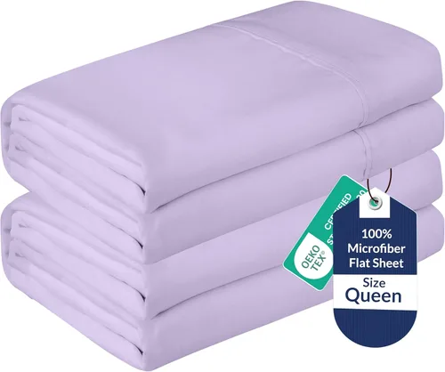 Vista 72 de Royale Linens Juego de 6 sábanas encimeras a granel, sábanas superiores, microfibra suave de 1800, resistente a las arrugas y a las manchas