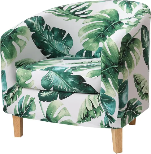 Vista 11 de hyha 2 piezas impresas para silla de bañera Slipover con funda de cojín, funda elástica extraíble para silla de club IKEA Tullsta, funda protectora