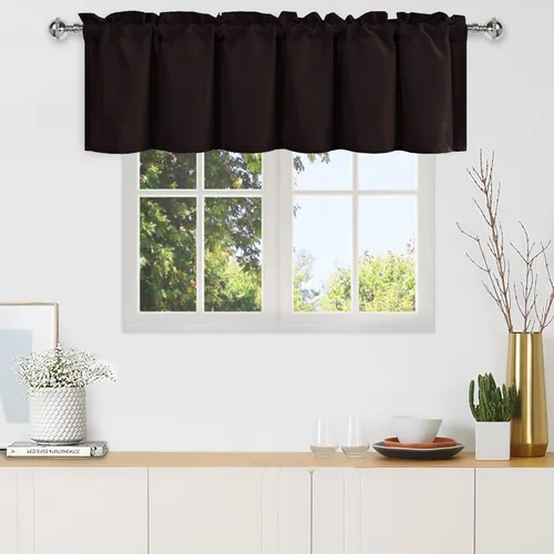 Vista 44 de DWCN Cortinas de Cenefa para Sala de Estar, Cocina, Baño/Sótano - Aqua Sólido, 1 Panel, 42 x 12 Pulgadas, Oscurecimiento de Habitación