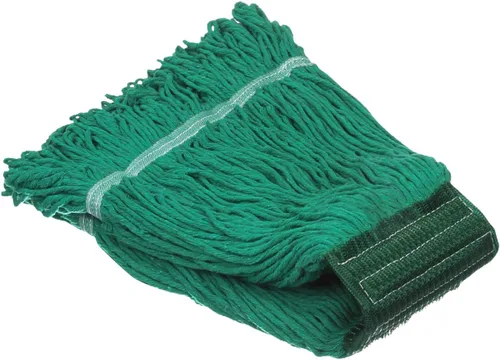 Vista 17 de Cabezal de trapeador de limpieza industrial húmedo de alta resistencia, cabezal de trapeador negro de 21 onzas, de repuesto, de algodón, lavables